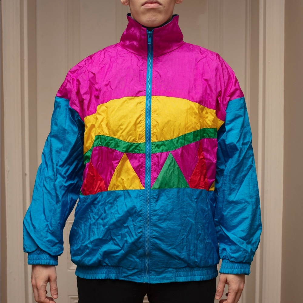 Vintage Geometric Windbreaker